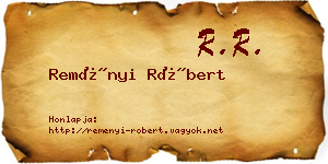 Reményi Róbert névjegykártya